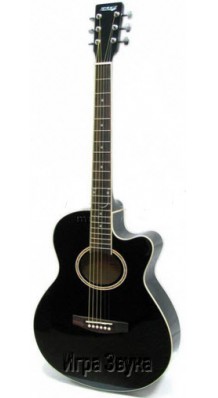Фото HOMAGE LF-401C-B (Джамбо-гитара Акустическая шестиструнная с вырезом, цвет - черный)