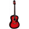 акустическая гитара красного цвета, корпус - ель